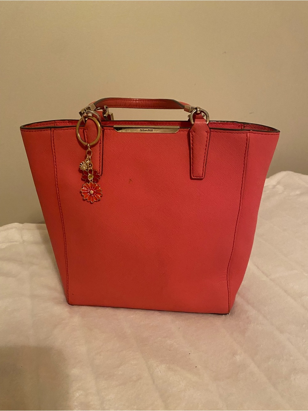 Coach Madison Saffiano leather mini North/South tote